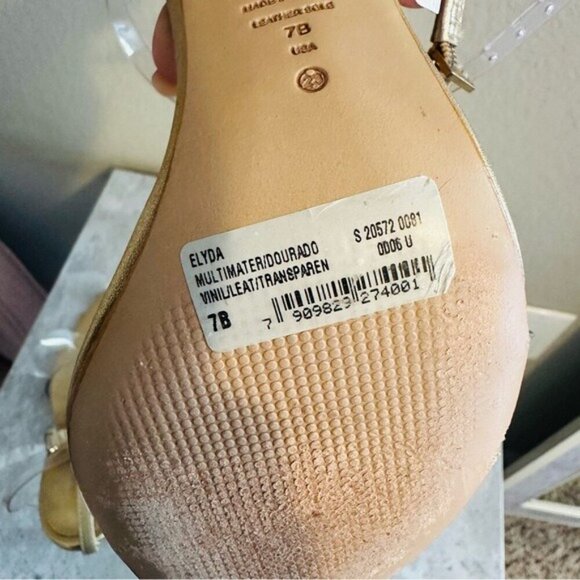 Schutz Elyda Vinyl & Metallic LeatherSandal - 7 / Gold - Picture 11 of 11